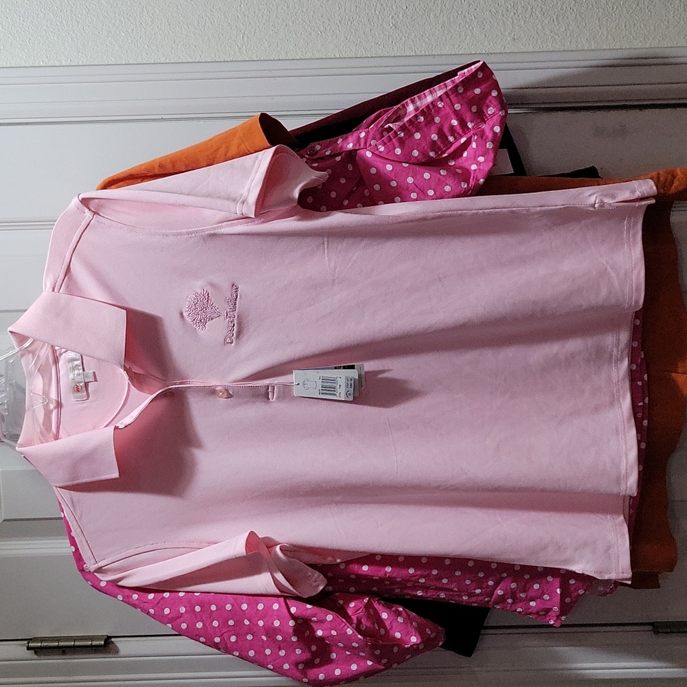 NWT Pastel Pink Monterey Club Ladies Dry Swing Collection Polo Desert Willow